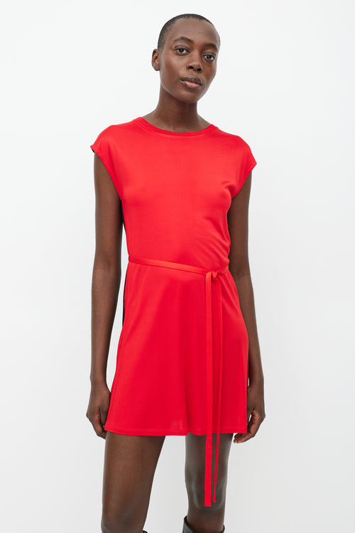 Givenchy Red 
Black Belted Dress