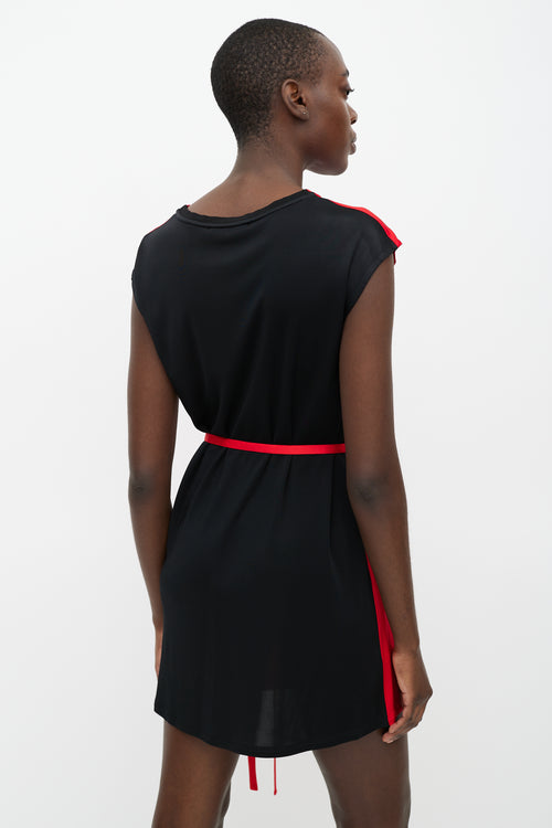 Givenchy Red 
Black Belted Dress