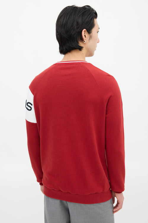 Givenchy Red 
Black Embroidered Logo Sweatshirt