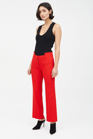 Givenchy Red Cut Out Waist Trouser