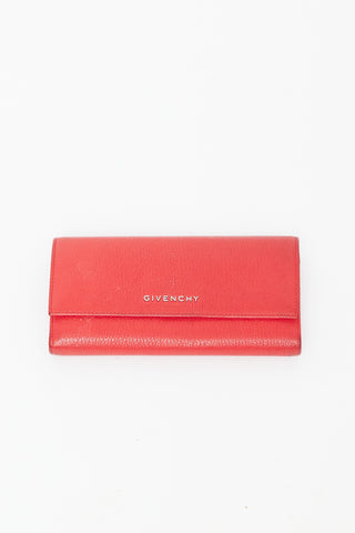 Givenchy Red Leather Bifold Wallet