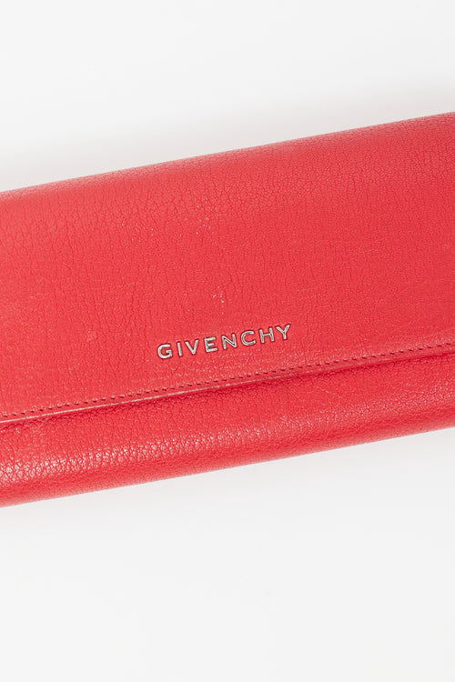 Givenchy Red Leather Bifold Wallet