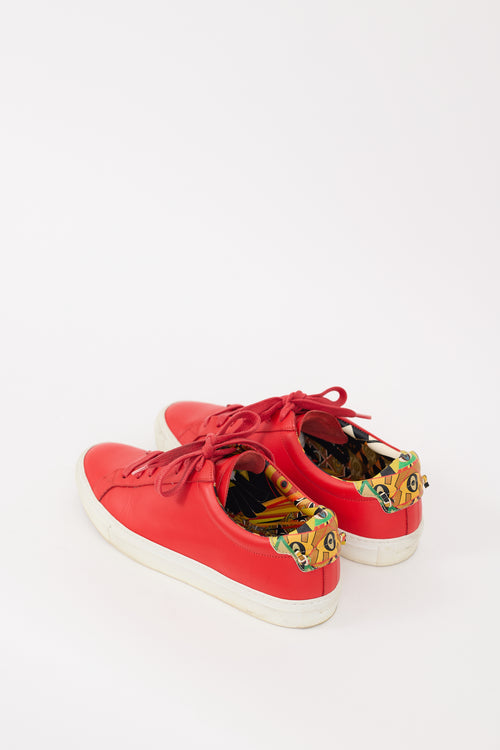 Givenchy Red 
Multicolour Leather Urban Street Low Sneaker