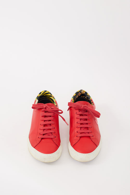 Givenchy Red 
Multicolour Leather Urban Street Low Sneaker