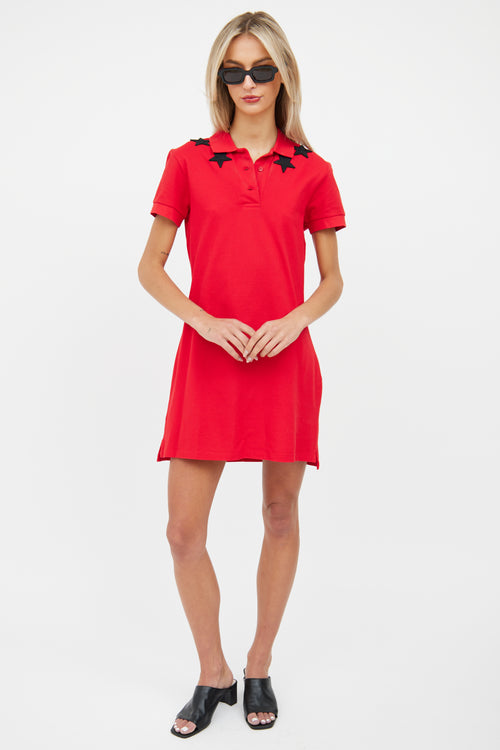 Givenchy Red 
Black Star Polo Dress