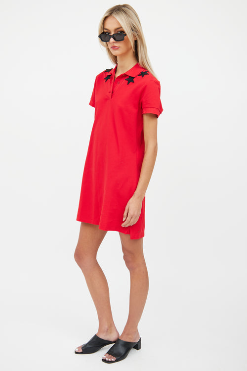 Givenchy Red 
Black Star Polo Dress