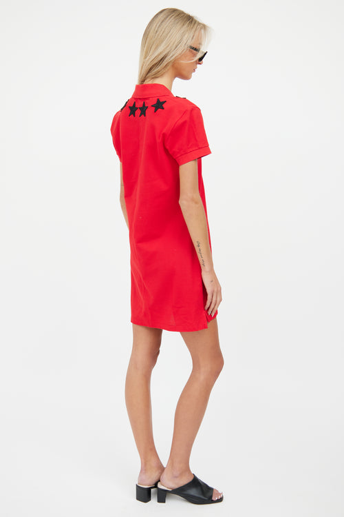 Givenchy Red 
Black Star Polo Dress