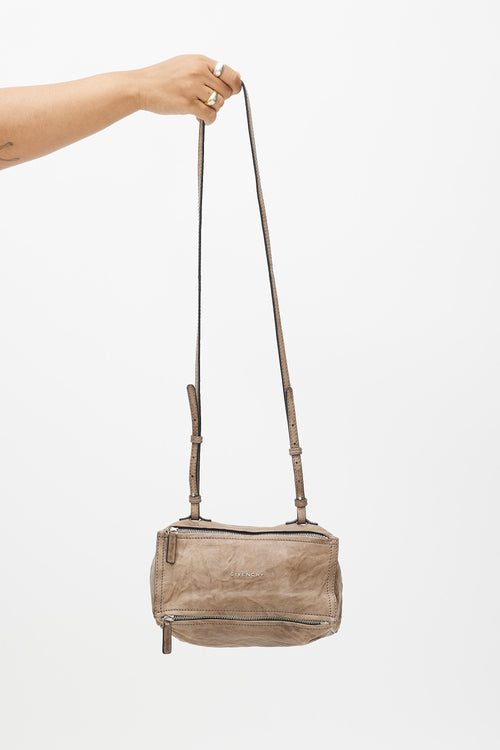 Givenchy Brown 
Silver Leather Pandora Bag