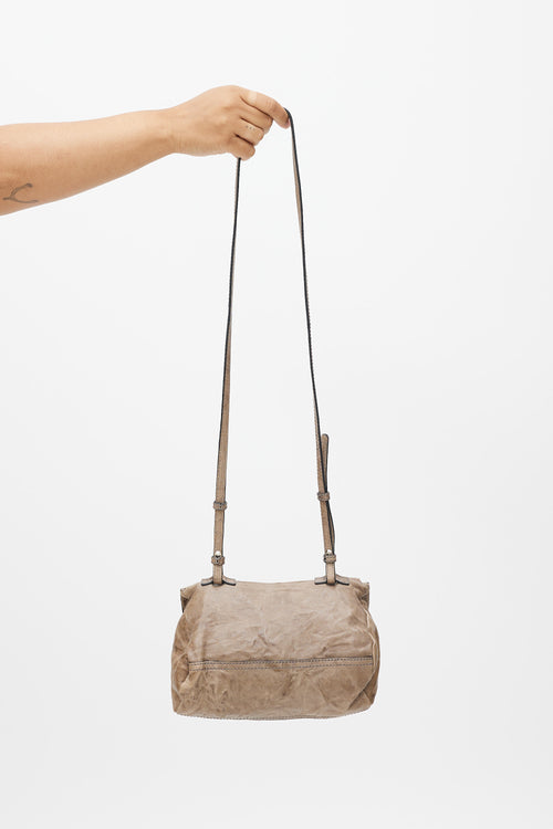 Givenchy Brown 
Silver Leather Pandora Bag