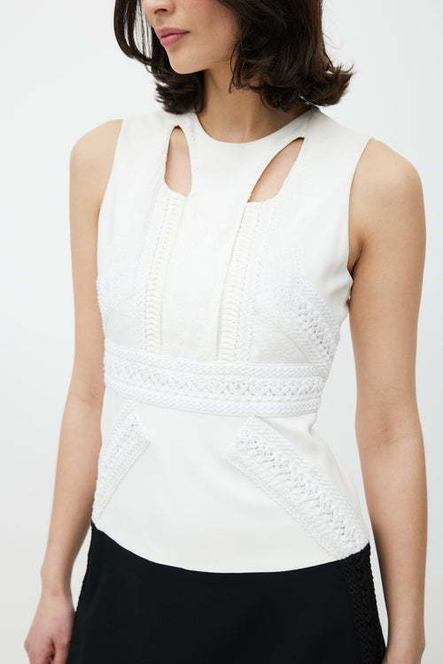 Givenchy White 
Black Crocheted Lace Dress