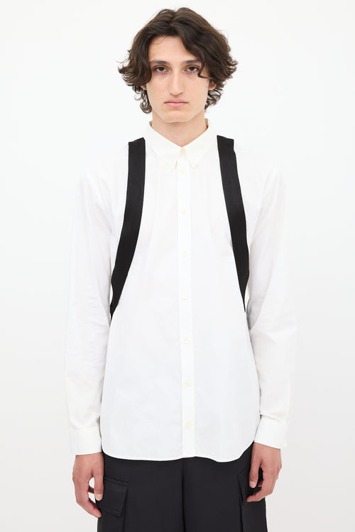 Givenchy White 
Black Strap Shirt