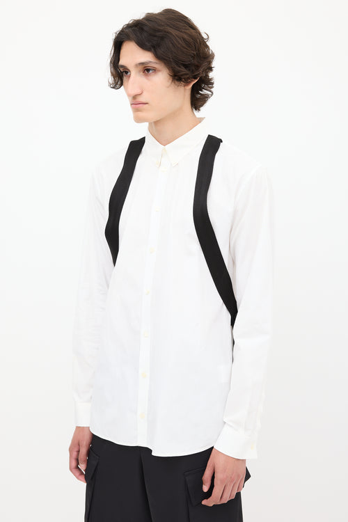 Givenchy White 
Black Strap Shirt