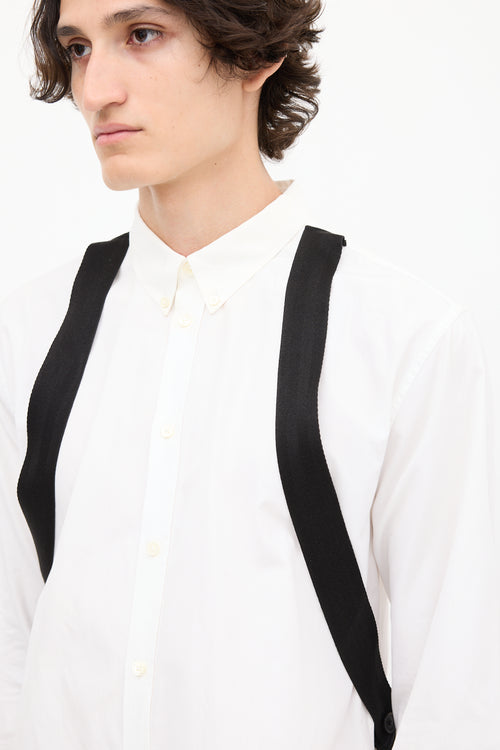 Givenchy White 
Black Strap Shirt