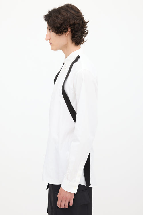 Givenchy White 
Black Strap Shirt