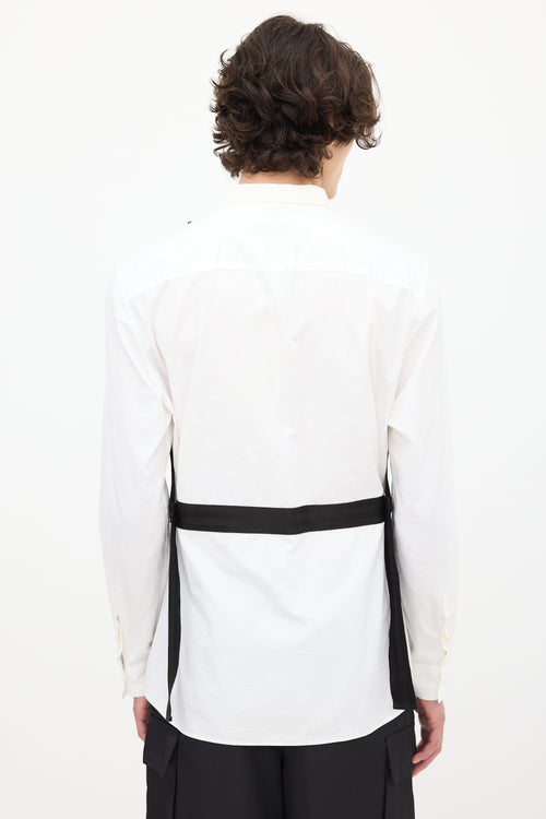 Givenchy White 
Black Strap Shirt