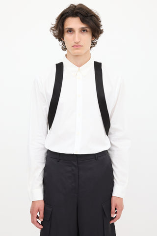 Givenchy White 
Black Strap Shirt