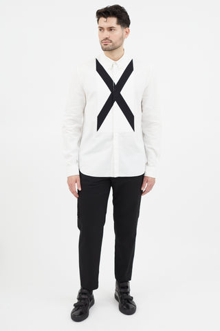 Givenchy White 
Black X Shirt