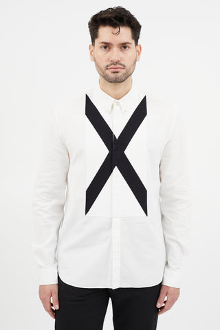 Givenchy White 
Black X Shirt