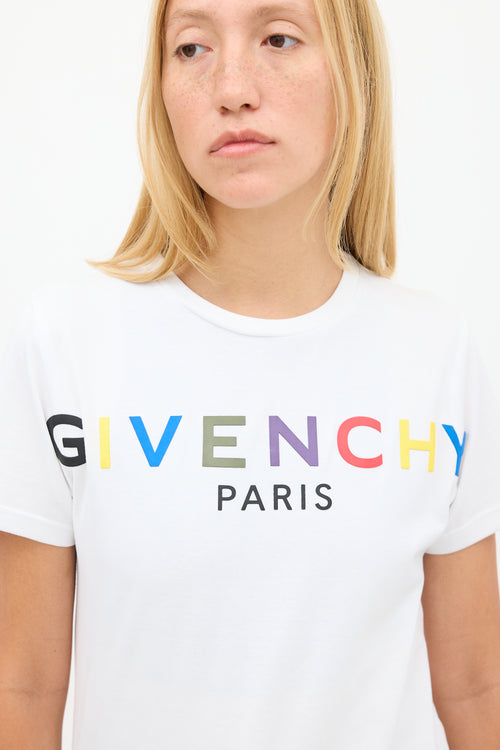 Givenchy White 
Multicolour Rubber Logo T-Shirt