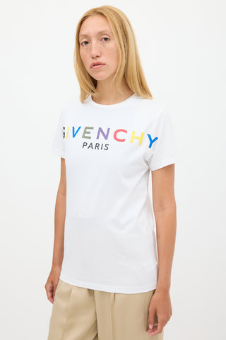 Givenchy White 
Multicolour Rubber Logo T-Shirt