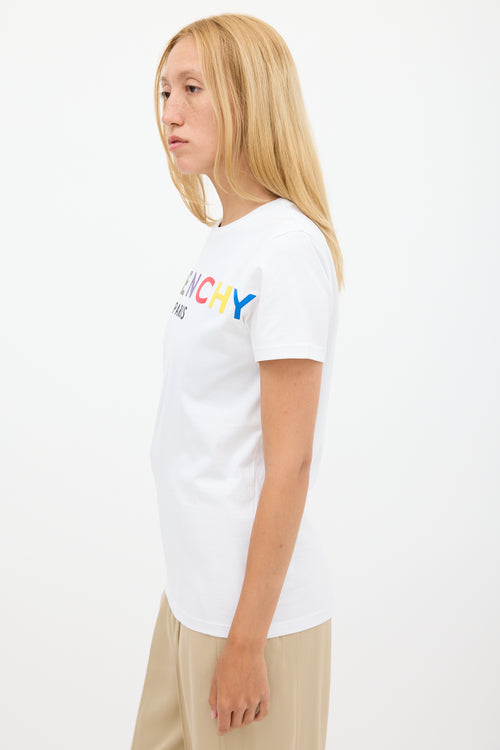 Givenchy White 
Multicolour Rubber Logo T-Shirt