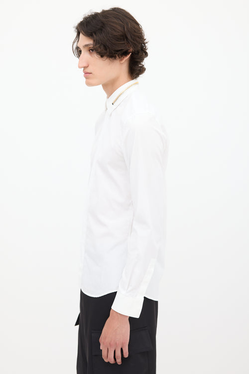 Givenchy White 
Multicolour Zip Collar Shirt