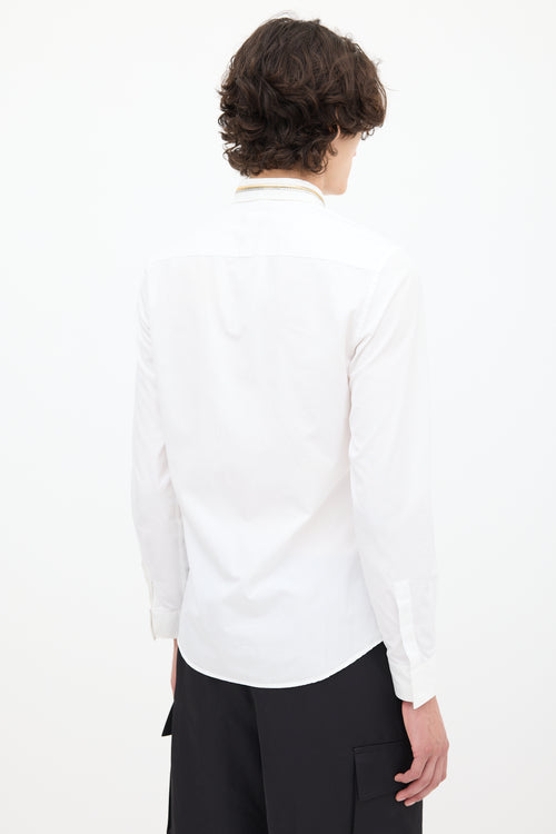 Givenchy White 
Multicolour Zip Collar Shirt