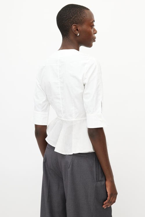 Givenchy White Panelled Ruffled Top