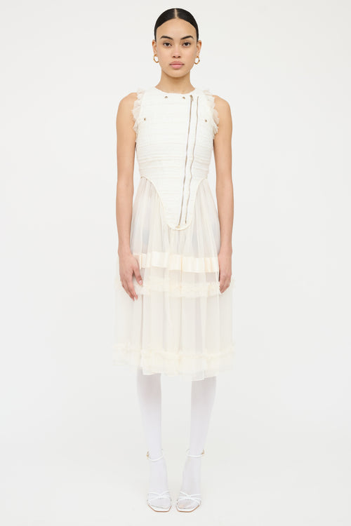 Givenchy Ruffle Zip Sheer Woven Dress