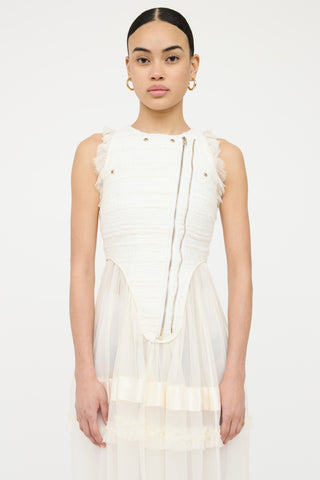 Givenchy Ruffle Zip Sheer Woven Dress