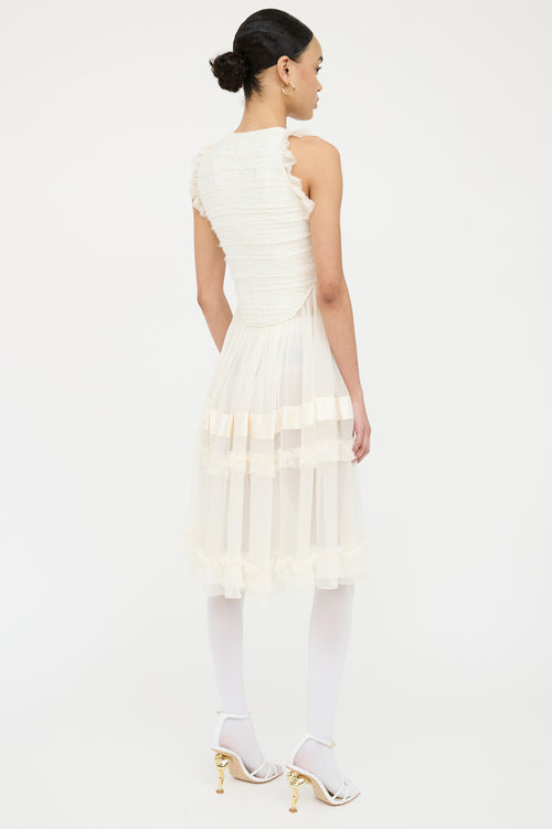 Givenchy Ruffle Zip Sheer Woven Dress