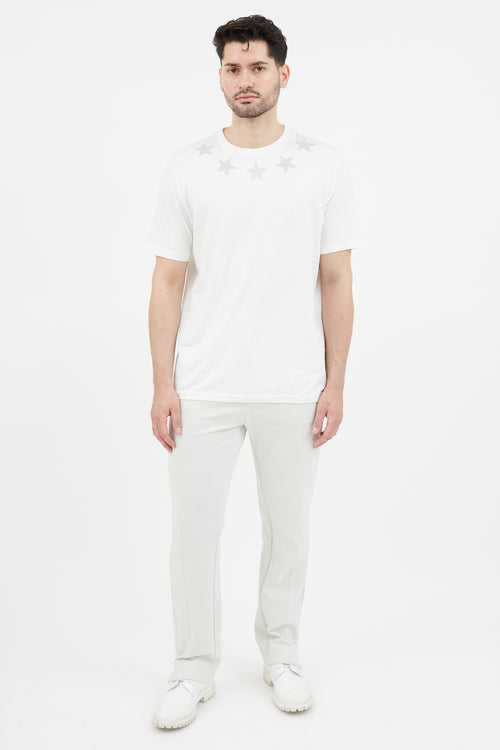 Givenchy White 
Silver Star T-Shirt