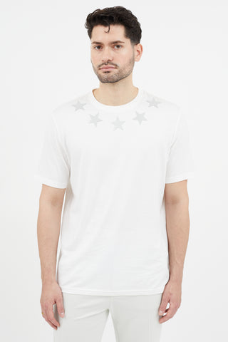 Givenchy White 
Silver Star T-Shirt