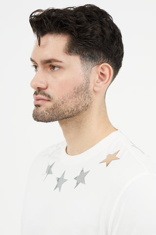 Givenchy White 
Silver Star T-Shirt