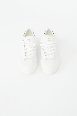 Givenchy White 
Blue Leather City Sport Sneaker