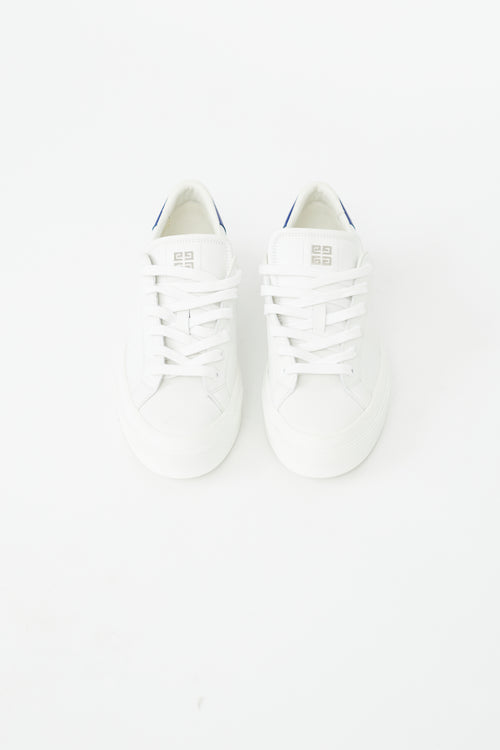 Givenchy White 
Blue Leather City Sport Sneaker