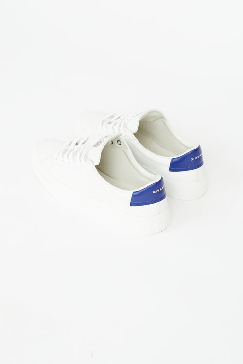 Givenchy White 
Blue Leather City Sport Sneaker