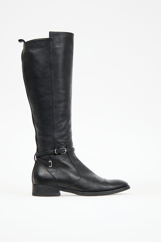 Balenciaga Black Leather Buckle Boot