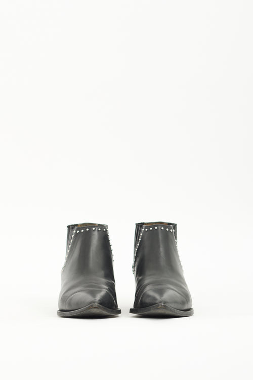 Givenchy Black Leather Stud Chelsea Boot