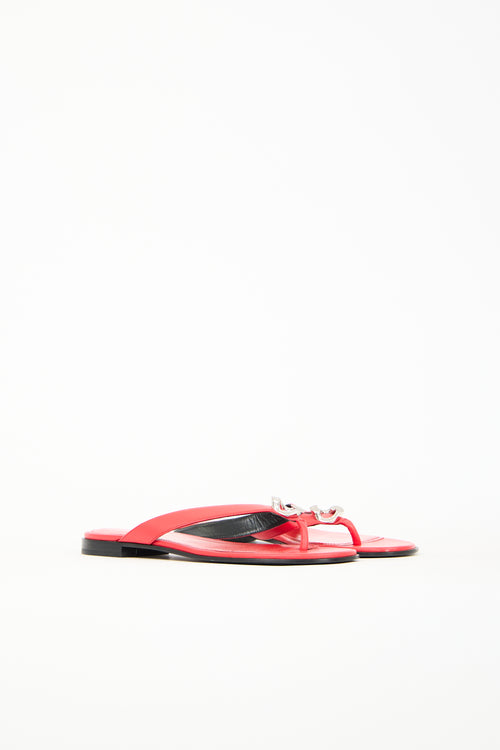 Givenchy Leather G Chain Flip Flop