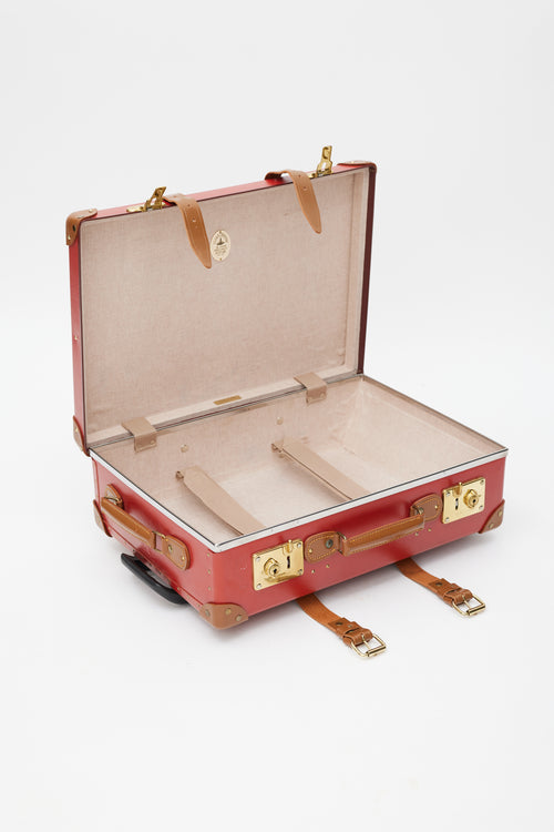 Globe-Trotter Centenary Red 
Brown Leather Medium Check-In Suitcase