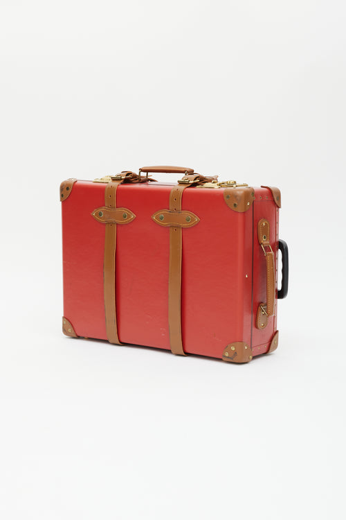 Globe-Trotter Centenary Red 
Brown Leather Medium Check-In Suitcase