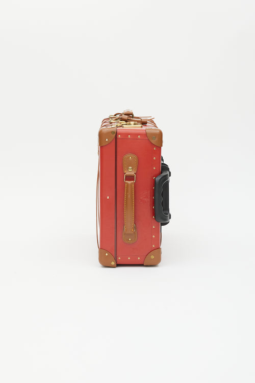 Globe-Trotter Centenary Red 
Brown Leather Medium Check-In Suitcase