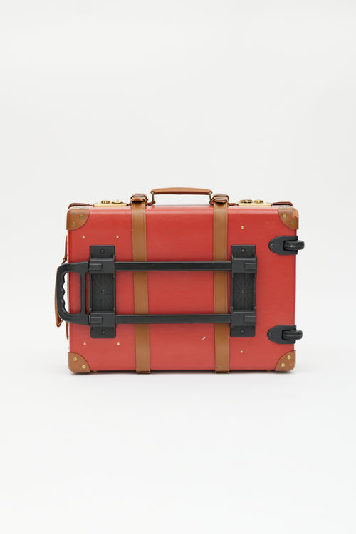 Globe-Trotter Centenary Red 
Brown Leather Medium Check-In Suitcase