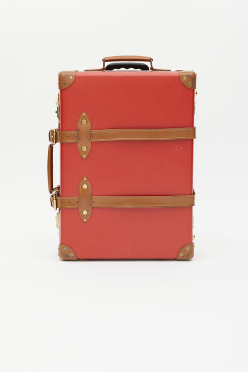 Globe-Trotter Centenary Red 
Brown Leather Medium Check-In Suitcase