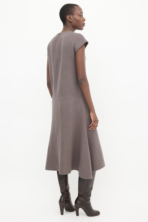 Goen.J Grey Wool Flared Dress