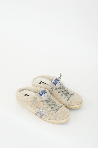 Golden Goose Beige Sherpa Superstar Mule