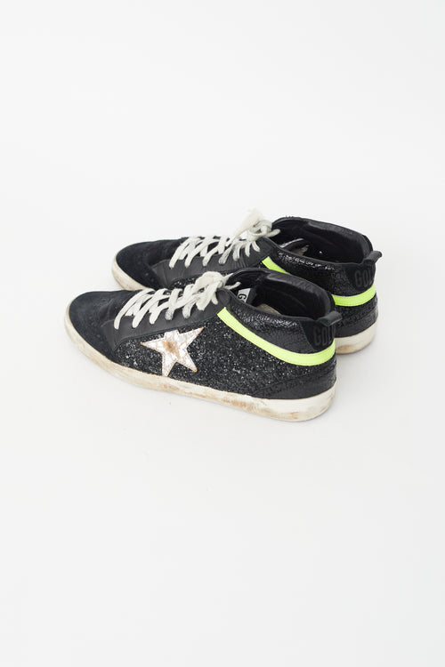 Golden Goose Black Embellished Mid Star Sneaker