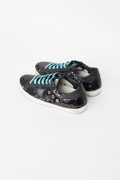 Golden Goose Black Superstar Sequin Sneaker