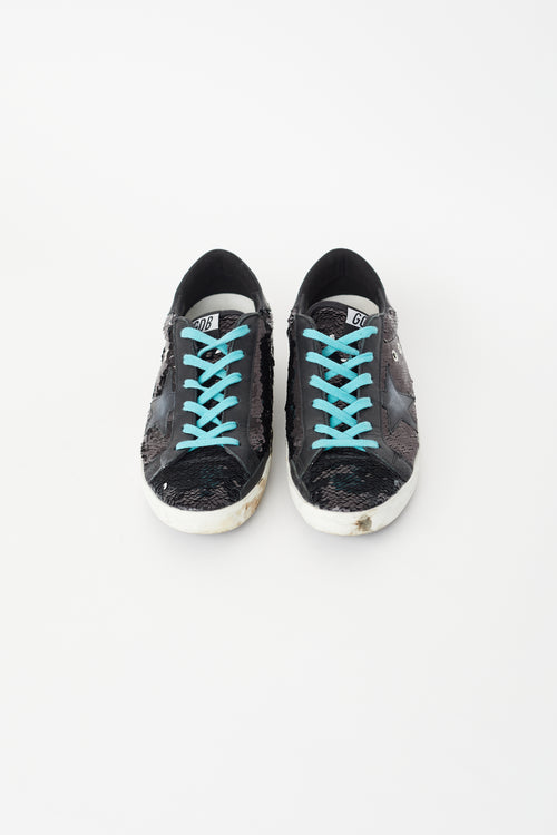 Golden Goose Black Superstar Sequin Sneaker